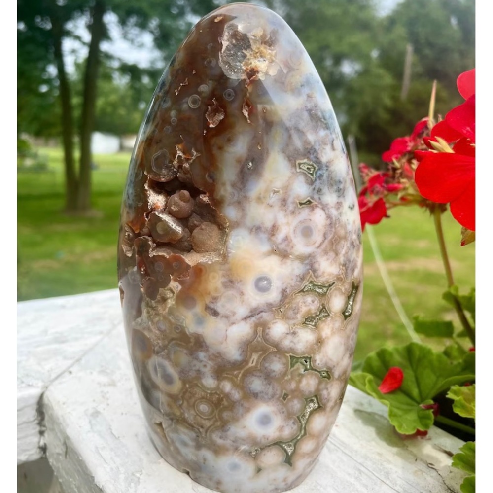 Pink/ mauve 8th vein ocean Jasper freeform - Picture 3 of 9